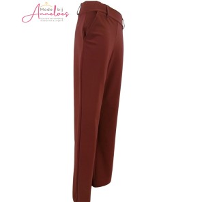 Mi Piace Broek straight bonded travel Burgundy